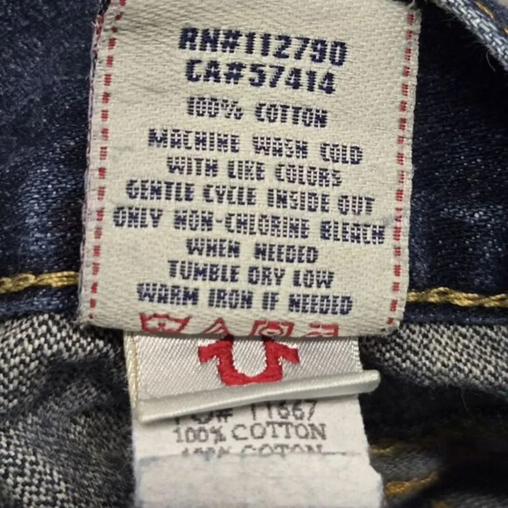 True Religion Jeans Mens Straight Leg Size 40x27 Flap Pockets Billy USA‎